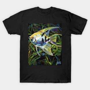 Colorful Angelfish Painting by Robert Phelps T-Shirt